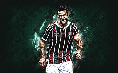 Fred, Fluminense FC, Brazilian Footballer, Green Stone Background, Serie, Brazil, Football, Frederico Chaves Guedes