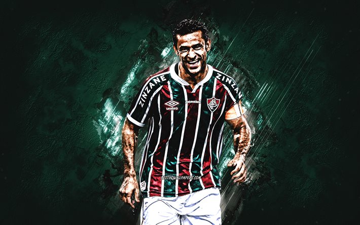 Fred, Fluminense FC, brasiliansk fotbollsspelare, Green Stone Background, Serie, Brasilien, Fotboll, Frederico Chaves Guedes