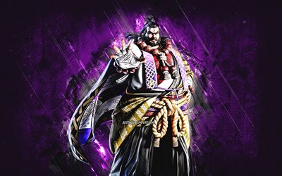 Ganryu, Tekken 7, purple stone background, Tekken characters, Ganryu Tekken, Ganryu grunge art