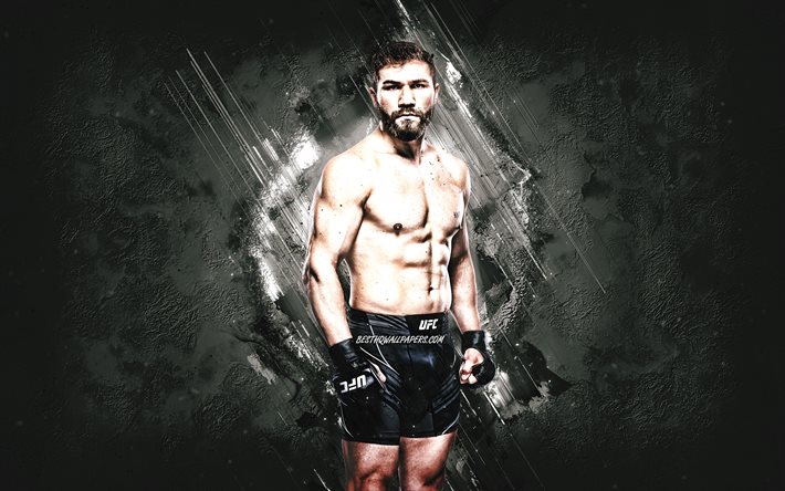 Ion Cutelaba, MMA, UFC, combattente moldavo, sfondo di pietra grigia, arte di Ion Cutelaba, Ultimate Fighting Championship