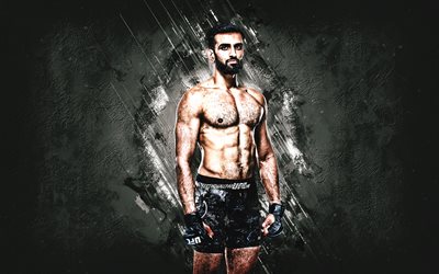 KB Bhullar, MMA, UFC, Canadian fighter, red stone background, KB Bhullar art, Ultimate Fighting Championship