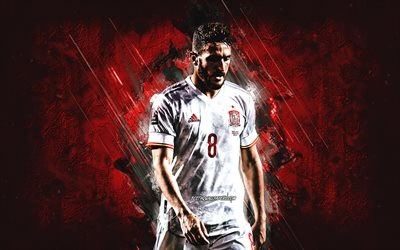 Koke, Spain national football team, Spanish football player, portrait, red stone background, Spain, Jorge Resurreccion Merodio
