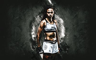 Luana Carolina, MMA, UFC, Brazilian fighter, white stone background, Luana Carolina art, Ultimate Fighting Championship