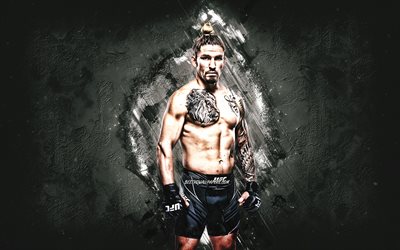 Luke Sanders, MMA, UFC, American fighter, white stone background, Luke Sanders art, Ultimate Fighting Championship
