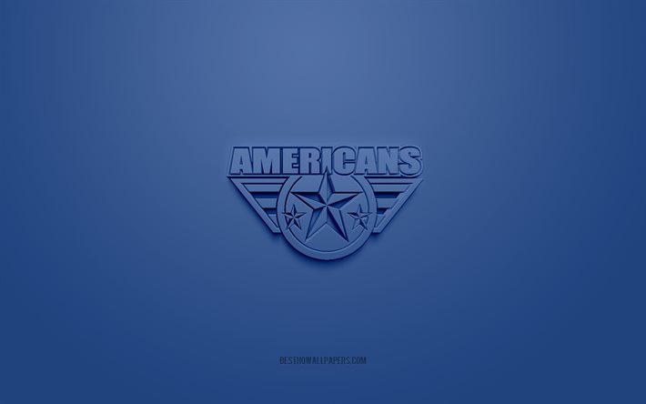 Tri-City Americans, logotipo creativo en 3D, fondo azul, emblema 3d, club del equipo de hockey estadounidense, WHL, Washington, EE UU, Canad&#225;, arte 3d, hockey, Tri-City Americans 3d logo