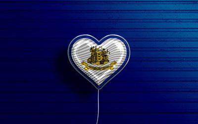 I Love Newark, New Jersey, 4k, bal&#245;es realistas, fundo azul de madeira, cidades americanas, bandeira de Newark, bal&#227;o com bandeira, Newark, cidades dos EUA