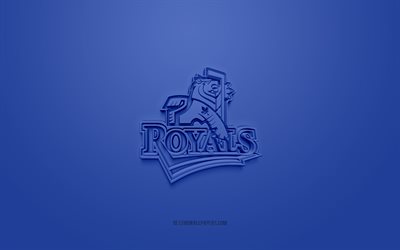 Victoria Royals, creative 3D logo, blue background, 3d emblem, Canadian hockey team club, WHL, Victoria, Canada, 3d art, hockey, Victoria Royals 3d logo