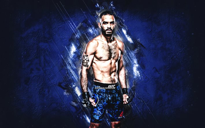 Rob Font, MMA, UFC, amerikansk fighter, bl&#229; stenbakgrund, Rob Font art, Ultimate Fighting Championship