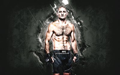 Sean Strickland, MMA, UFC, American fighter, gray stone background, Sean Strickland art, Ultimate Fighting Championship