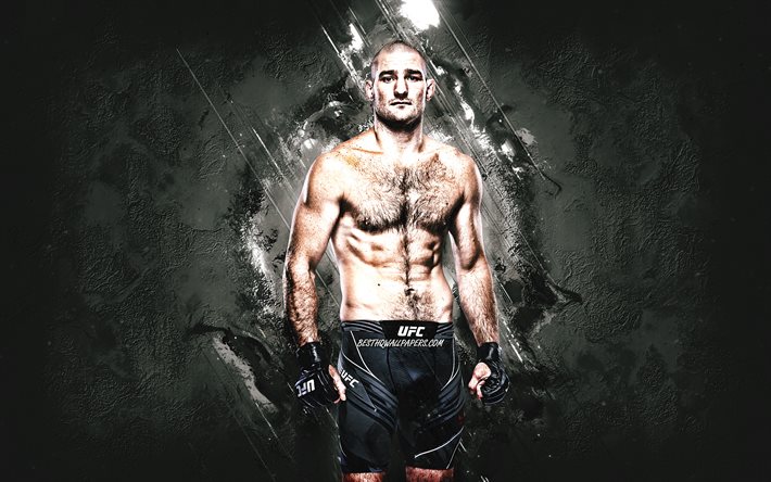 Sean Strickland, MMA, UFC, American fighter, gray stone background, Sean Strickland art, Ultimate Fighting Championship