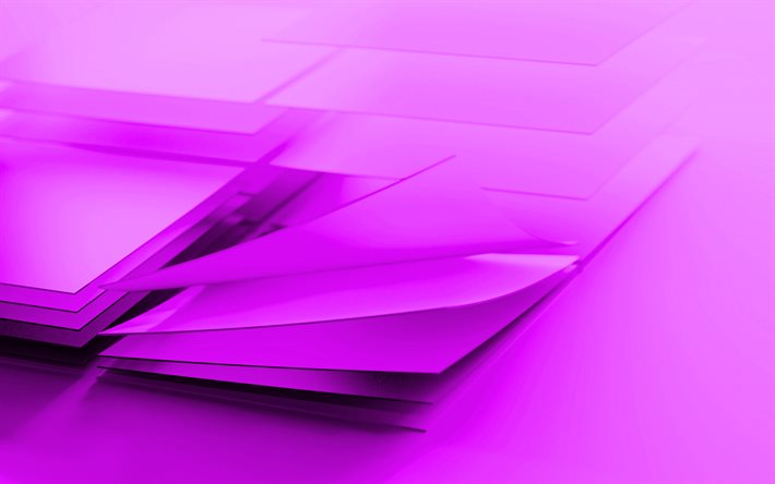 Windowsの紫色のロゴ, 4k, 窓ガラスのロゴ, Windowsエンブレム, 紫の背景, 3dWindowsロゴ, Windows