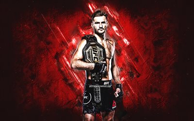 Stipe Miocic, MMA, UFC, American fighter, red stone background, Stipe Miocic art, Ultimate Fighting Championship