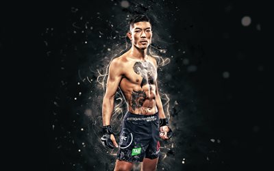 Teruto Ishihara, 4k, white neon lights, japanese fighters, MMA, UFC, Mixed martial arts, Teruto Ishihara 4K, UFC fighters, MMA fighters