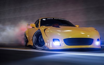 Download Wallpapers Drifting Mazda Rx 7 4k Smoke Supercars Tuning Mazda Rx 7 Japanese Cars Mazda For Desktop Free Pictures For Desktop Free