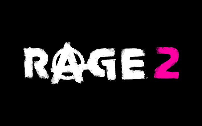 Rage 2, 4k, logotyp, minimal, skytten, Ilska