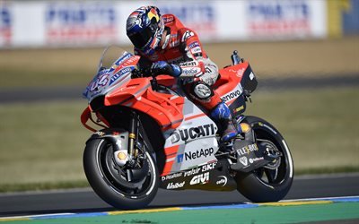 Andrea Dovizioso, Racing Ducati de MotoGP, Ducati Desmosedici GP16, 4k, deportes, moto, piloto de motos italiano