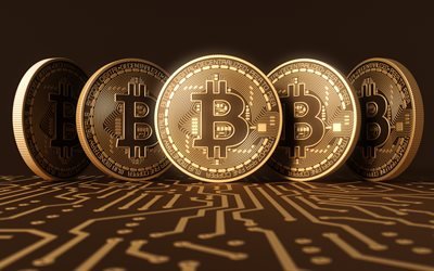 bitcoin, konst, guld mynt, tecken, crypto valuta, finansiering begrepp, 3d-mynt, symboler, pengar