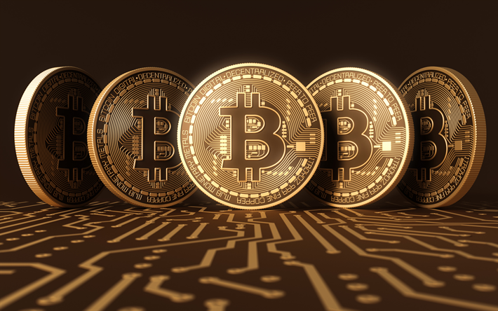 bitcoin, arte, monete d&#39;oro, segni, crypto moneta, finanza concetti, 3d monete, i simboli, i soldi