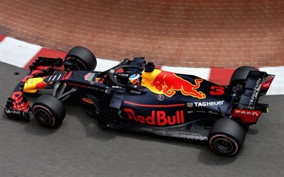 Daniel Ricciardo, australian racing driver, 2018, Red Bull RB14, Formula 1, racing car, Monaco