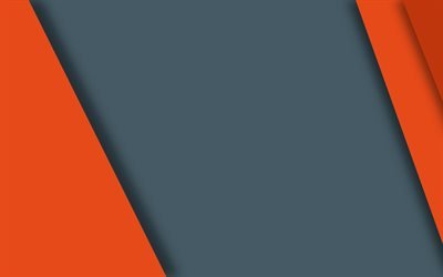 android, gray and orange, lollipop, strips, geometric shapes, lines, material design, creative, geometry, dark background