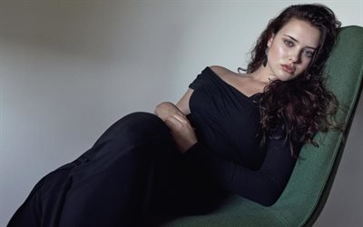 Katherine Langford, 2018, photoshoot, Vogue, Hollywood, australian actress, black dress, beauty