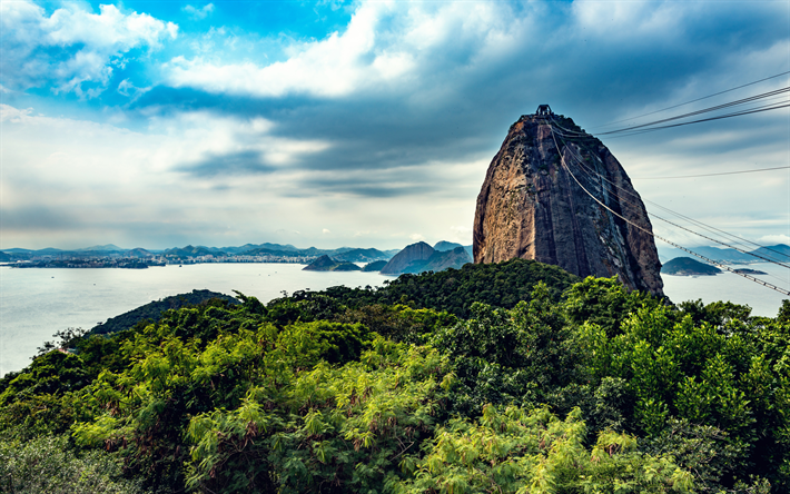 Sockertoppen, Rio De Janeiro, 4k, berg, HDR, Sydamerika, Brasilien