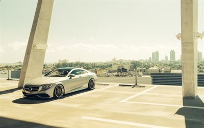 4k, Mercedes-AMG S63クーペ, チューニング, 2018両, 駐車場, S63クーペ, ウ, メルセデス