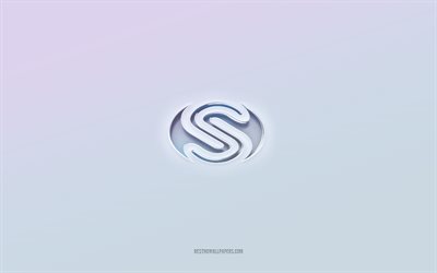 Sapphire logo, cut out 3d text, white background, Sapphire 3d logo, Sapphire emblem, Sapphire, embossed logo, Sapphire 3d emblem