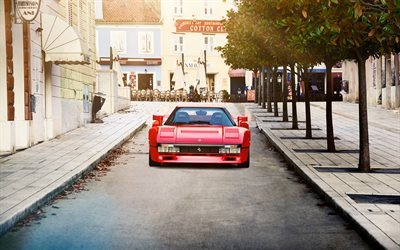 Ferrari 288 GTO, 4k, front view, 1987 cars, retro cars, 1987 Ferrari 288 GTO, italian cars, Ferrari