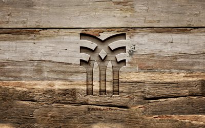 fenchurch logotipo de madeira, 4k, fundos de madeira, marcas, fenchurch logotipo, criativo, escultura em madeira, fenchurch