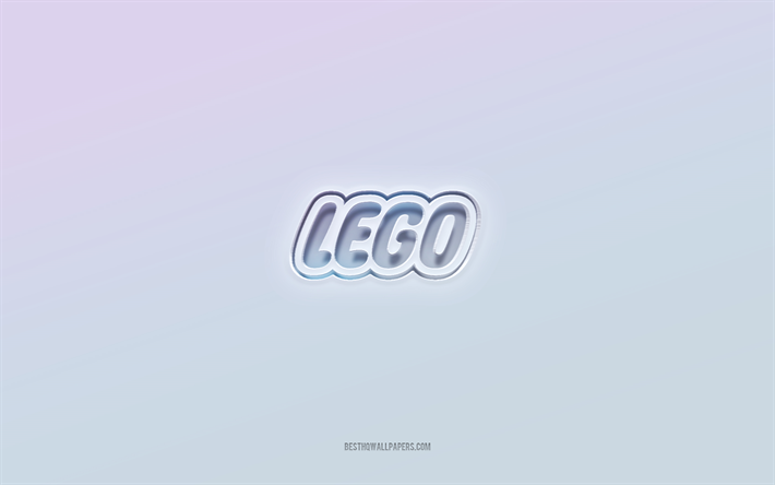 lego logosu, 3d metni kesip, beyaz arka plan, lego 3d logosu, lego amblemi, lego, kabartmalı logo, lego 3d amblemi