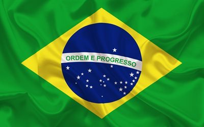 Brazilian flag, Brazil, flag of Brazil, silk fabric