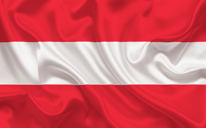 Drapeau autrichien, l&#39;Autriche, le drapeau de l&#39;Autriche, de la soie, tissu