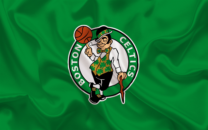 Boston Celtics, NBA, basketball, USA, emblem Boston Celtics, green silk