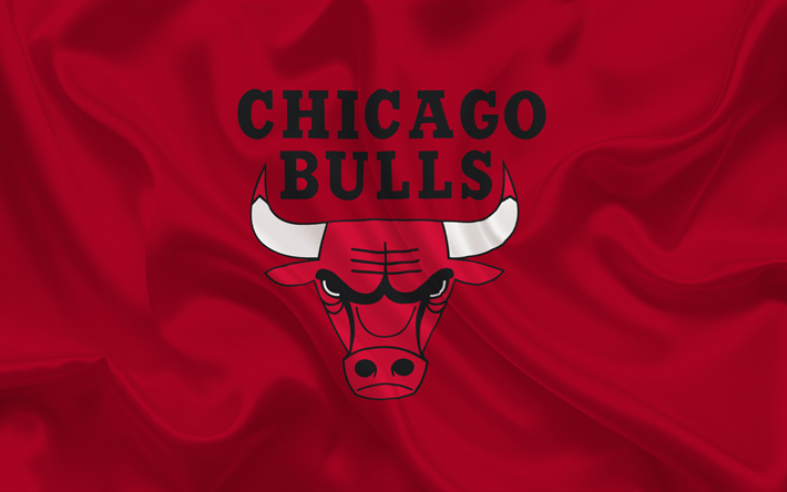 Chicago Bulls, NBA, USA, basketball, basketball club, Chicago Bulls emblem, red silk