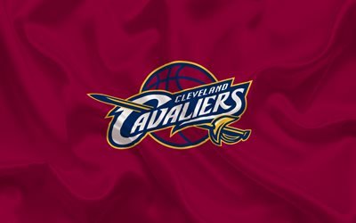 Cleveland Cavaliers, Basketball club, NBA, USA, basketball, Cleveland Cavaliers emblem, logo, burgundy silk