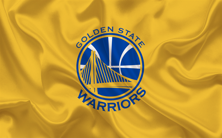 Basketball club, Golden State Warriors, NBA, USA, basketball, emblem, logo, yellow silk