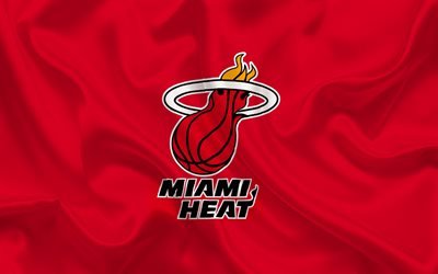 Basket club, Miami Heat, NBA, Miami, Florida, USA, basket, emblema, logo, di seta rossa