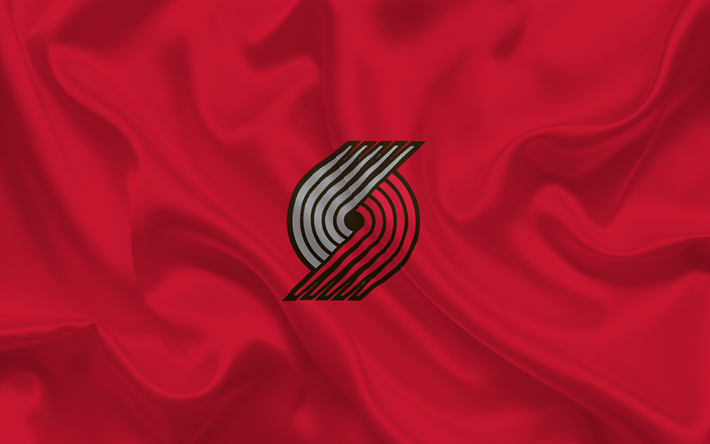 basquete, Portland Trail Blazers, Basquete clube, NBA, Portland, Oregon, EUA, emblema, logo, de seda vermelha