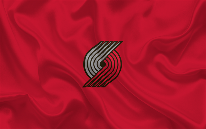 de basket-ball, Portland Trail Blazers, club de Basket-ball, NBA, Portland, Oregon, etats-unis, embl&#232;me, logo, tissu de soie rouge