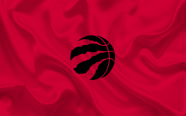 de basket-ball, des Raptors de Toronto, club de Basket-ball, NBA, Toronto, Canada, Toronto Raptors embl&#232;me, logo, tissu de soie rouge