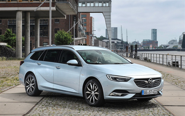 Opel Insignia, Sport Tourer, 2018, Carro, bianco Insegne, le auto tedesche, Opel