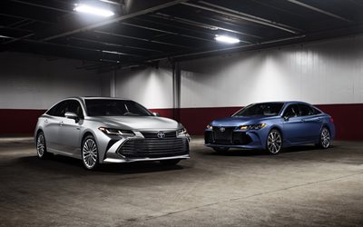 Toyota Avalon, 2018, classe executiva, sedan de luxo, branco novo Avalon, novo azul de Avalon, Carros japoneses, Toyota