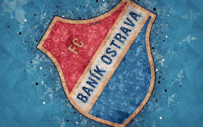 Скачать обои FC Banik Ostrava, 4k, geometric art, logo ...