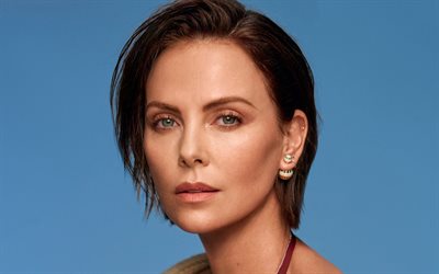 4k, Charlize Theron, 2019, smile, american actress, Hollywood, beauty, american celebrity, brunette woman, Charlize Theron photoshoot