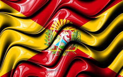 Aragua bandeira, 4k, Estados da Venezuela, distritos administrativos, Bandeira de Aragua, Arte 3D, Aragua, Estados venezuelanos, Aragua 3D bandeira, Venezuela, Am&#233;rica Do Sul