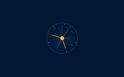 saat, 4k, minimal, yaratıcı, mavi arka plan, yaratıcı saat