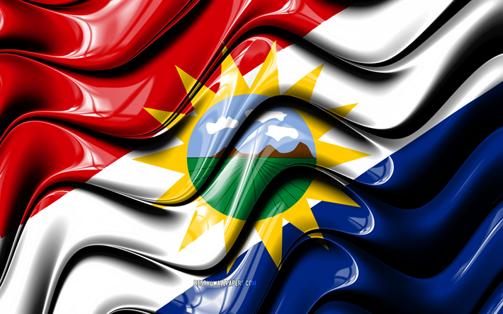 Yaracuy bandeira, 4k, Estados da Venezuela, distritos administrativos, Bandeira de Yaracuy, Arte 3D, Yaracuy, Estados venezuelanos, Yaracuy 3D bandeira, Venezuela, Am&#233;rica Do Sul