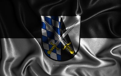 Abensberg flag, 4k, silk wavy flags, german cities, Flag of Abensberg, fabric flags, Day of Abensberg, 3D art, Abensberg, Europe, cities of Germany, Abensberg 3D flag, Germany