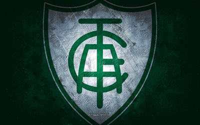 America Mineiro, Brazilian football team, green background, America Mineiro logo, grunge art, Serie A, Brazil, football, America Mineiro emblem